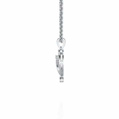 Artistic Moon Silver Pendant - White Gold - Image 4
