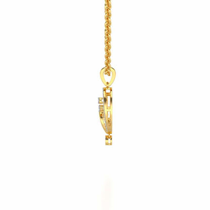 Artistic Moon Silver Pendant - Yellow Gold - Image 4