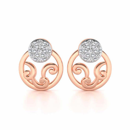 Artistic Motif Silver Earrings - Rose Gold - Image 1