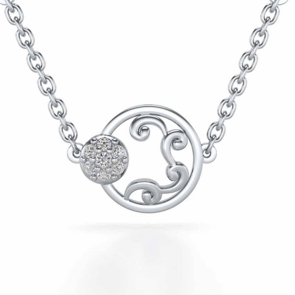 Artistic Motif Silver Pendant - White Gold - Image 1