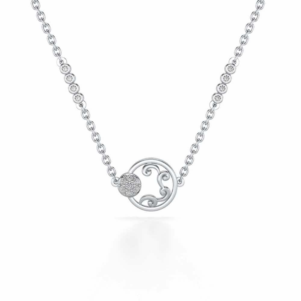 Artistic Motif Silver Pendant - White Gold - Image 2