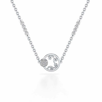 Artistic Motif Silver Pendant - White Gold - Image 2