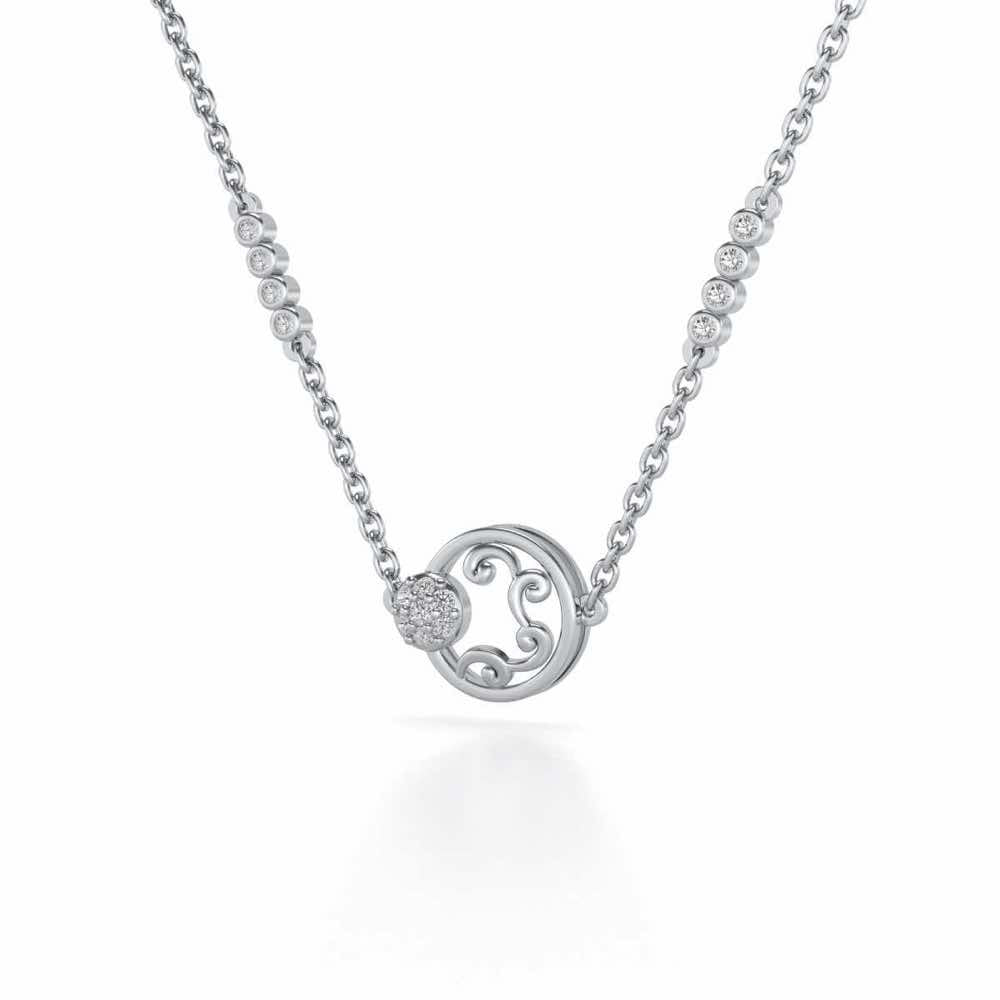 Artistic Motif Silver Pendant - White Gold - Image 3