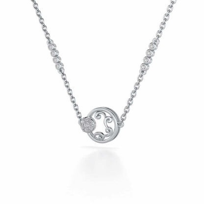 Artistic Motif Silver Pendant - White Gold - Image 3