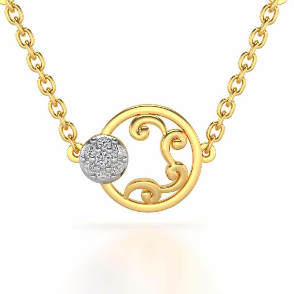 Artistic Motif Silver Pendant - Yellow Gold - Image 1