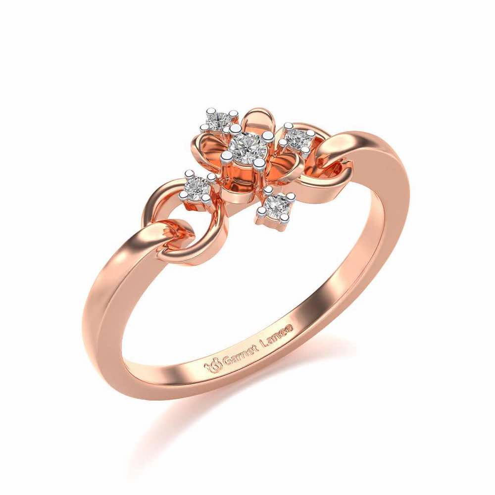 Arunima Silver Ring - Rose Gold - Image 1