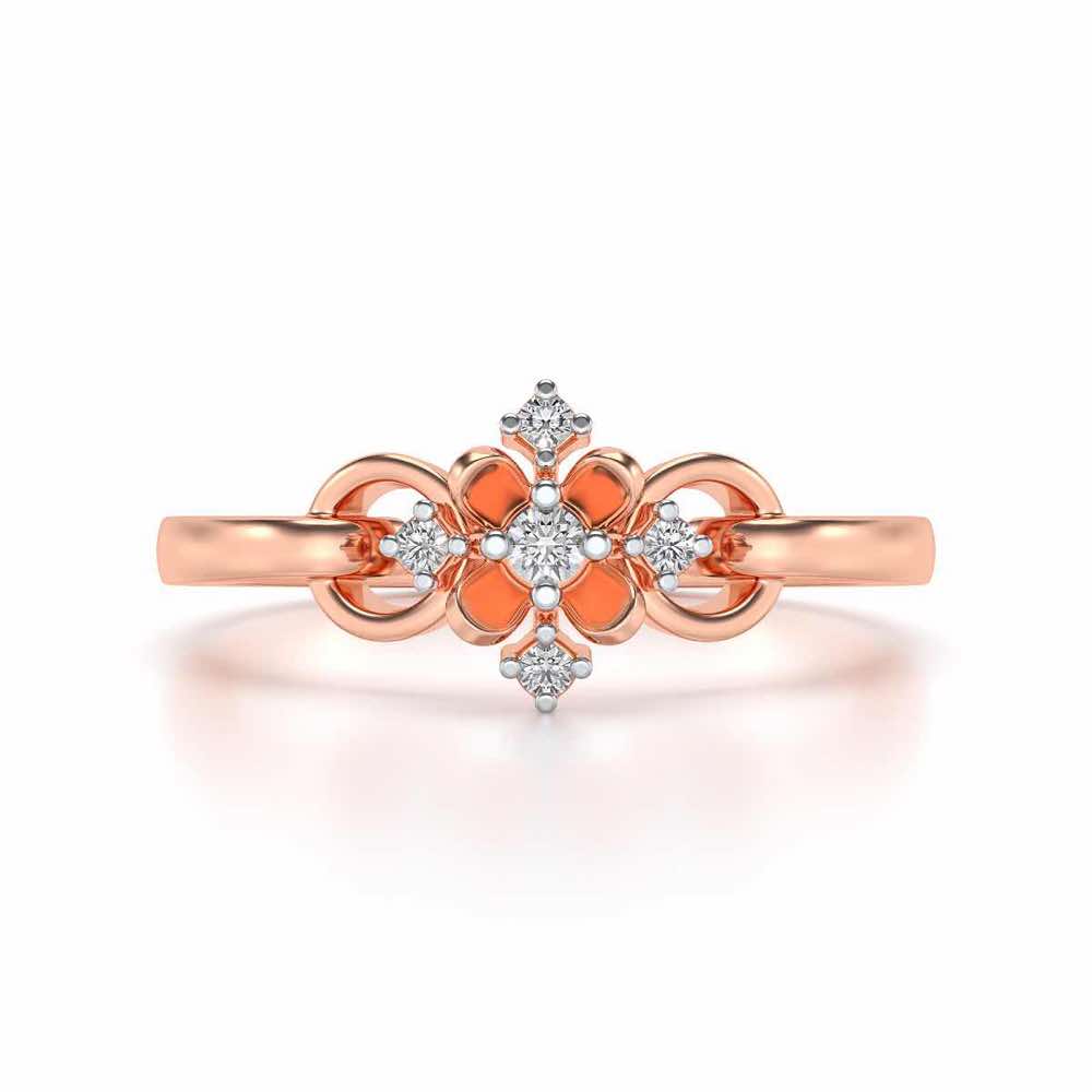Arunima Silver Ring - Rose Gold - Image 4