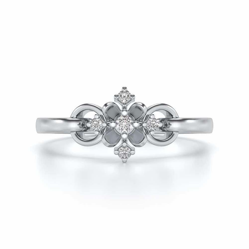 Arunima Silver Ring - White Gold - Image 4