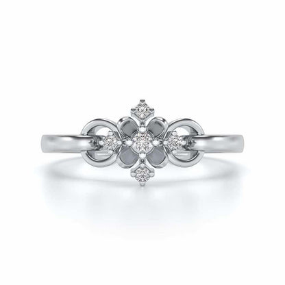 Arunima Silver Ring - White Gold - Image 4