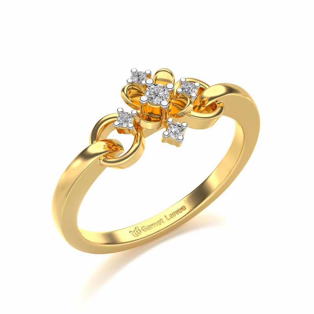Arunima Silver Ring - Yellow Gold - Image 1