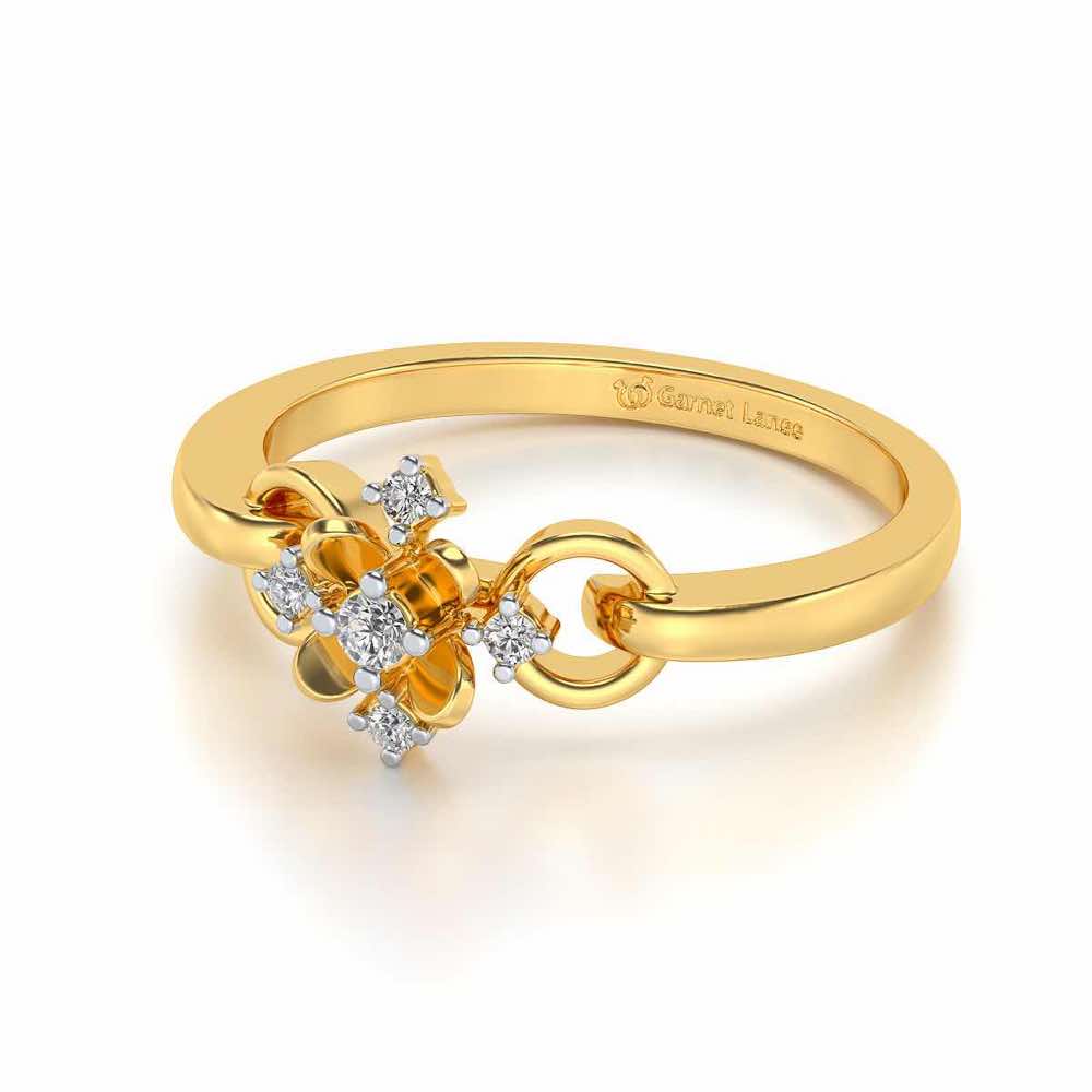 Arunima Silver Ring - Yellow Gold - Image 2