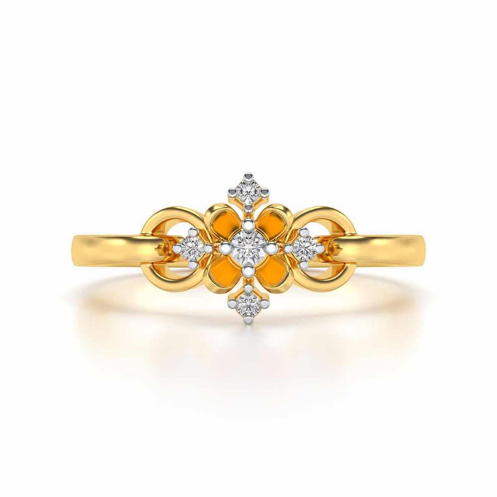 Arunima Silver Ring - Yellow Gold - Image 4