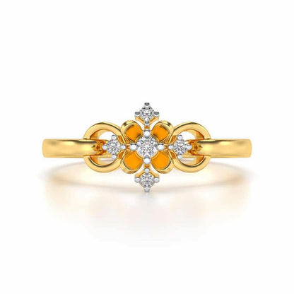 Arunima Silver Ring - Yellow Gold - Image 4
