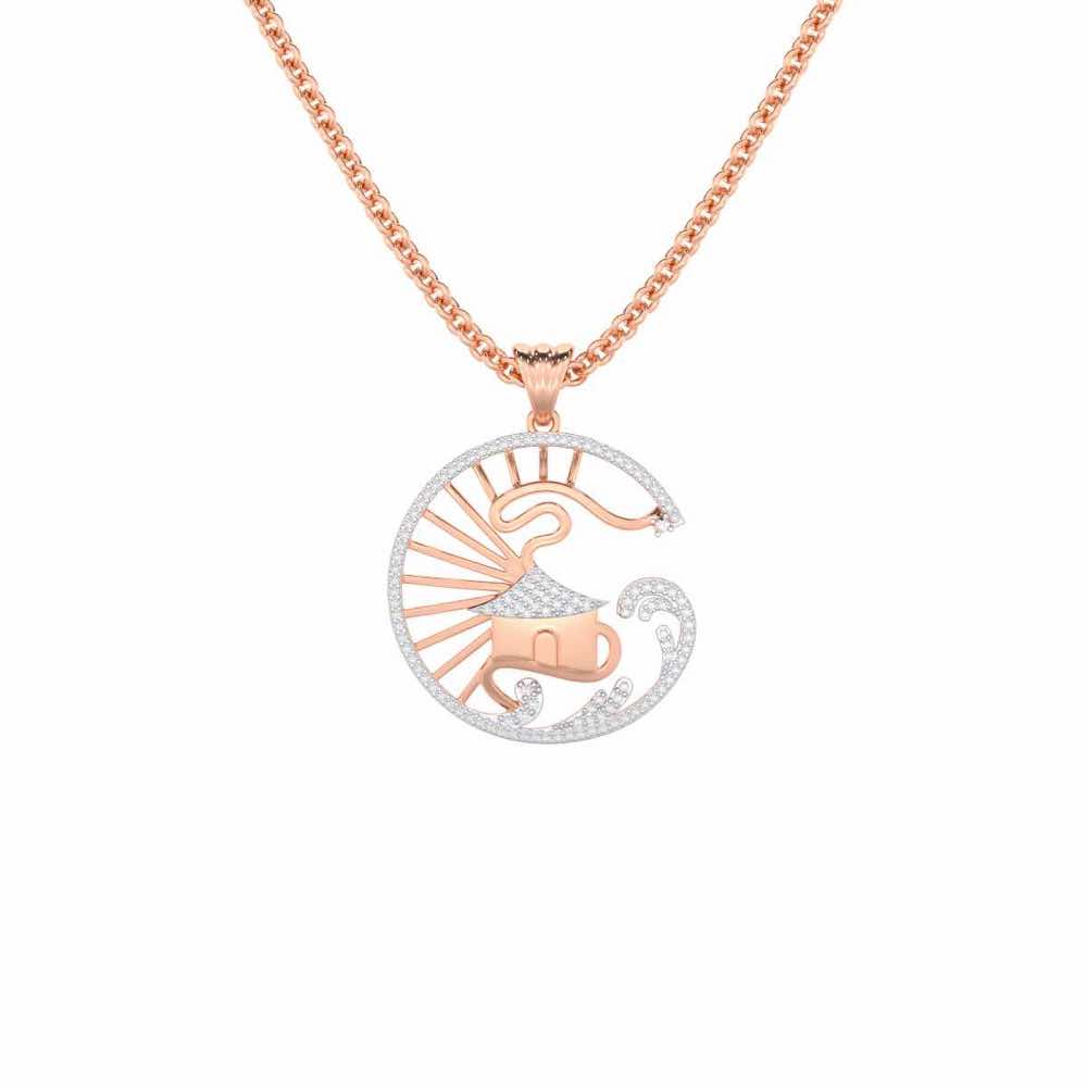 Ashiana Silver Pendant - Rose Gold - Image 1