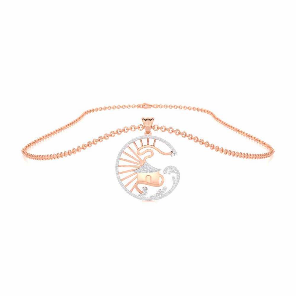 Ashiana Silver Pendant - Rose Gold - Image 3