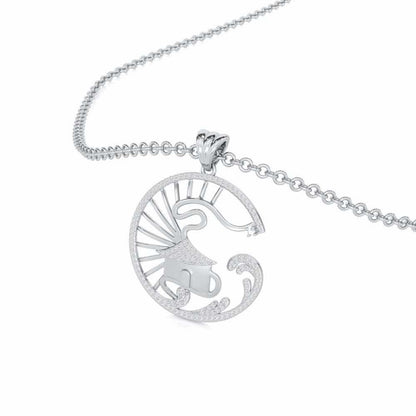 Ashiana Silver Pendant - White Gold - Image 2