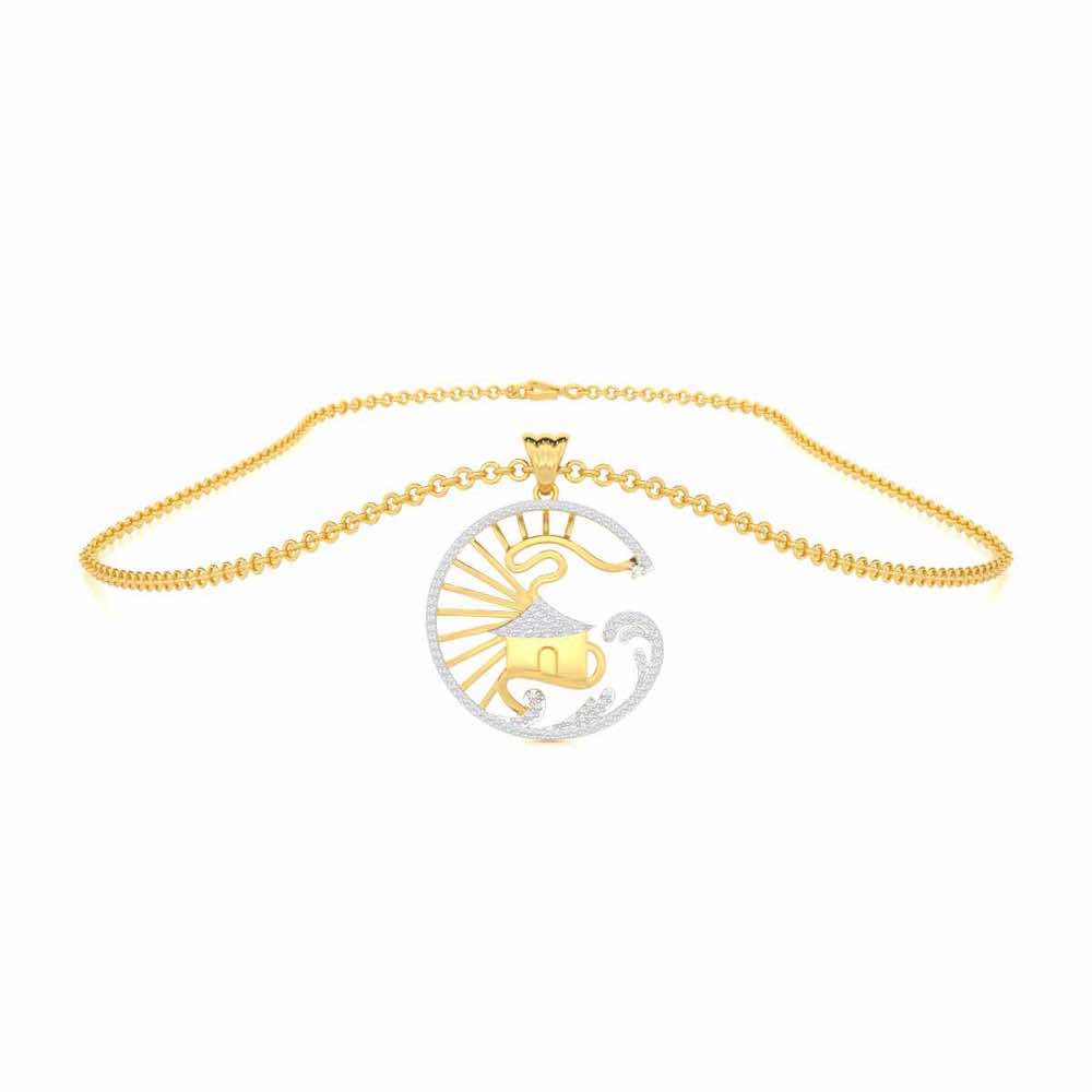 Ashiana Silver Pendant - Yellow Gold - Image 3