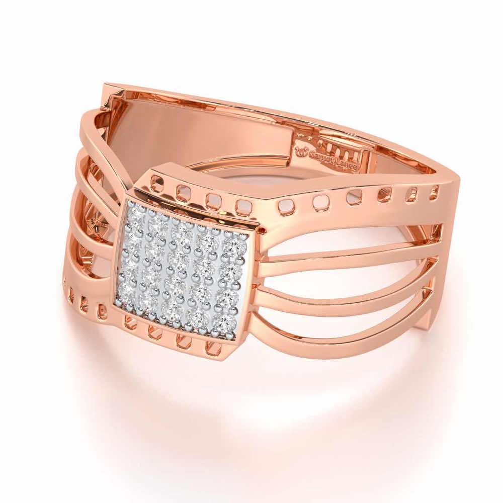 Ashwa Silver Ring For Men - Rose Gold - Image 2