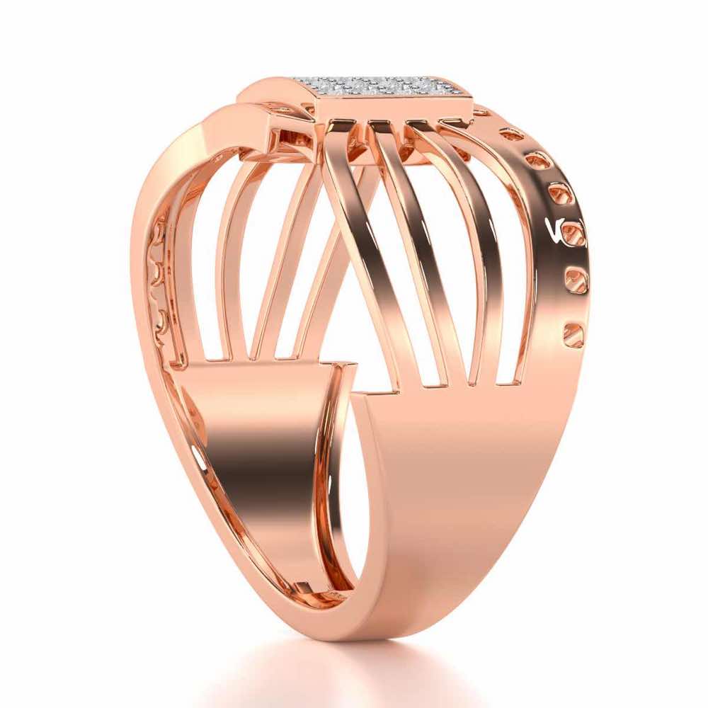 Ashwa Silver Ring For Men - Rose Gold - Image 3