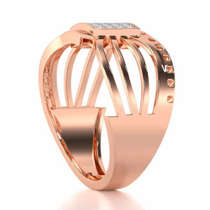 Ashwa Silver Ring For Men - Rose Gold - Image 3