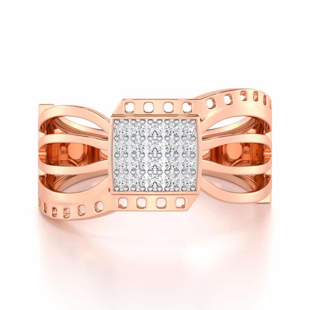 Ashwa Silver Ring For Men - Rose Gold - Image 4