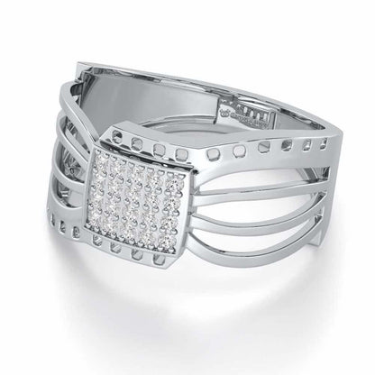 Ashwa Silver Ring For Men - White Gold - Image 2