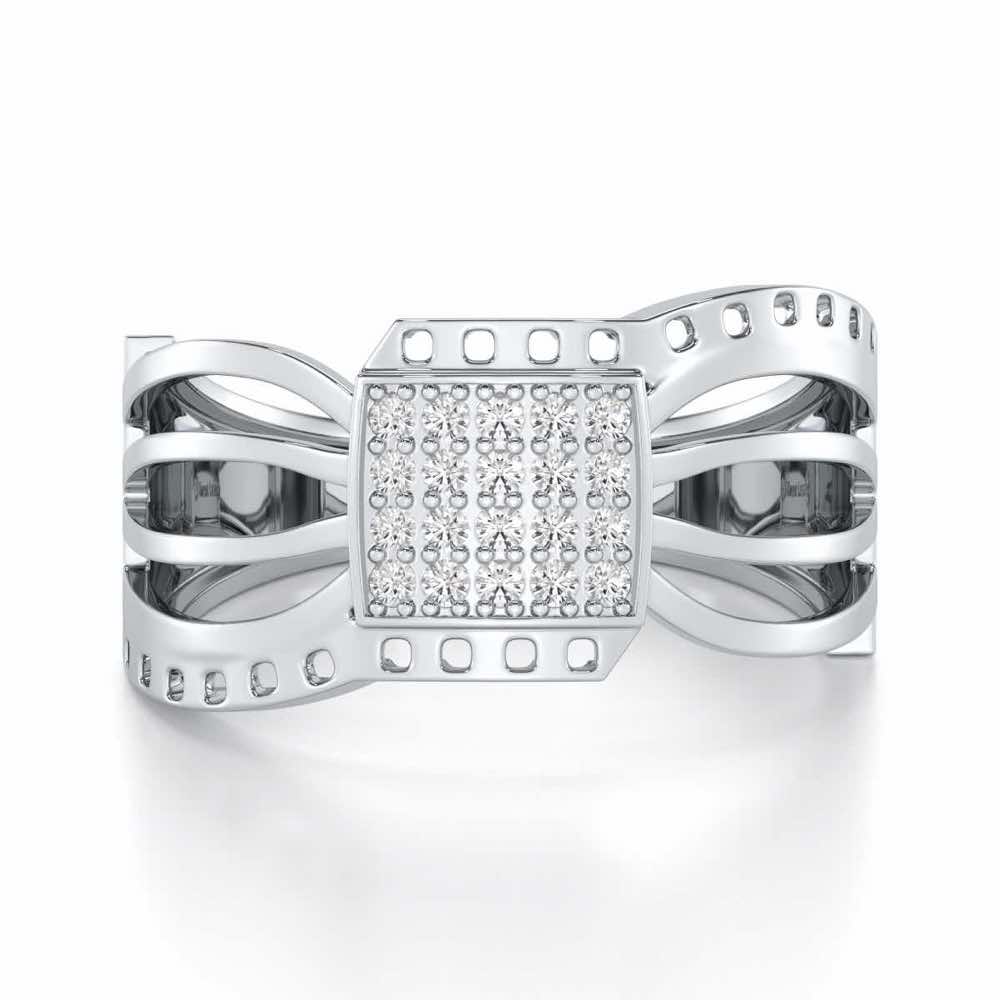 Ashwa Silver Ring For Men - White Gold - Image 4