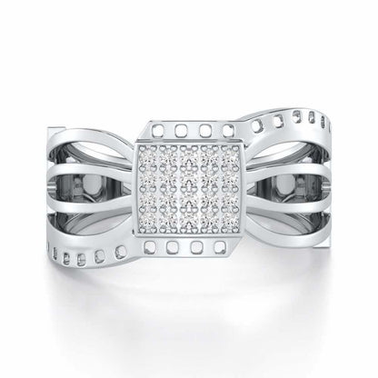 Ashwa Silver Ring For Men - White Gold - Image 4