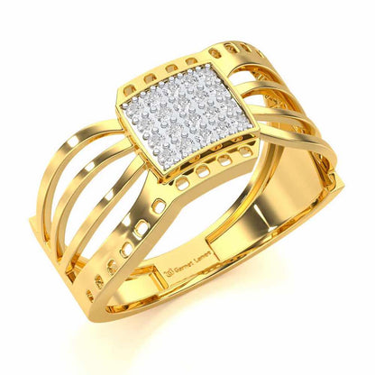Ashwa Silver Ring For Men - Yellow Gold - Image 1