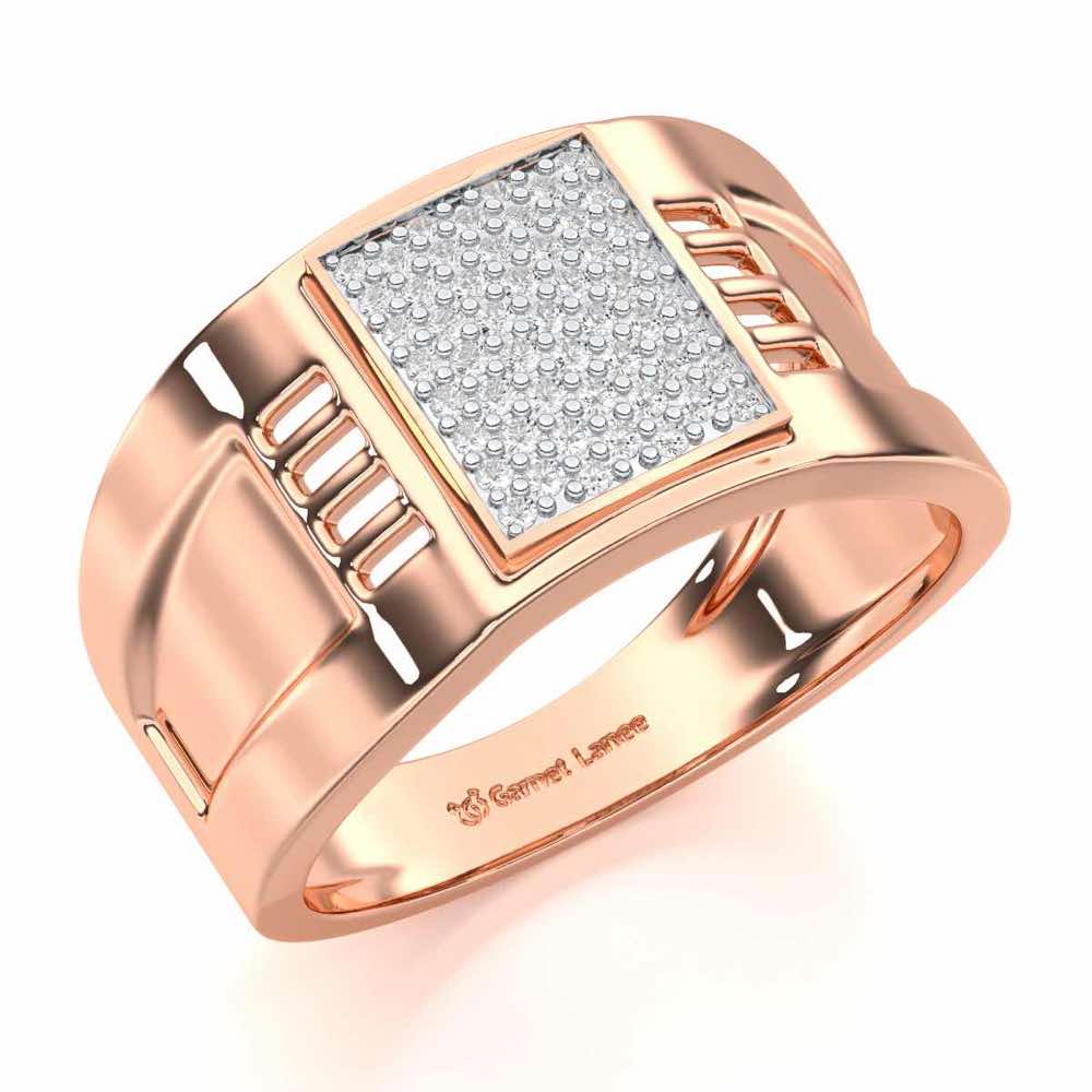 Ashwani Silver Ring For Men - Rose Gold - Image 1