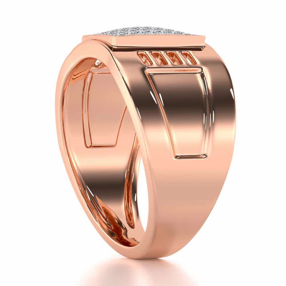 Ashwani Silver Ring For Men - Rose Gold - Image 3