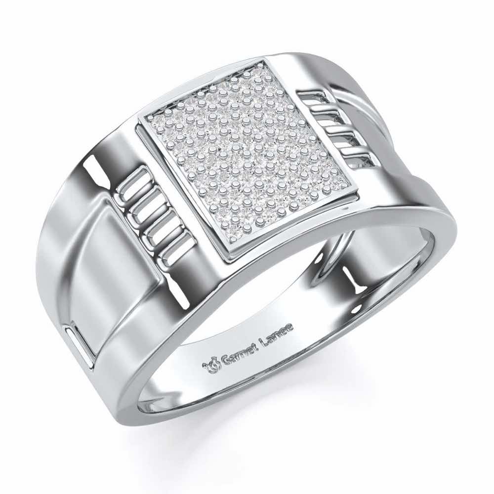 Ashwani Silver Ring For Men - White Gold - Image 1