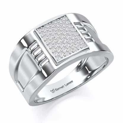 Ashwani Silver Ring For Men - White Gold - Image 1