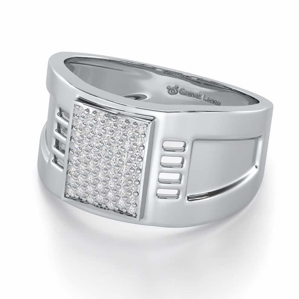 Ashwani Silver Ring For Men - White Gold - Image 2