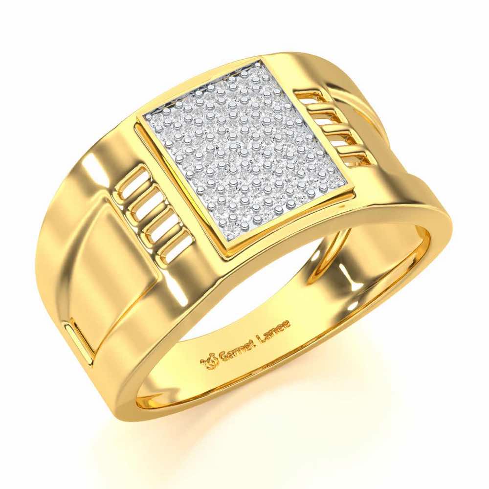 Ashwani Silver Ring For Men - Yellow Gold - Image 1