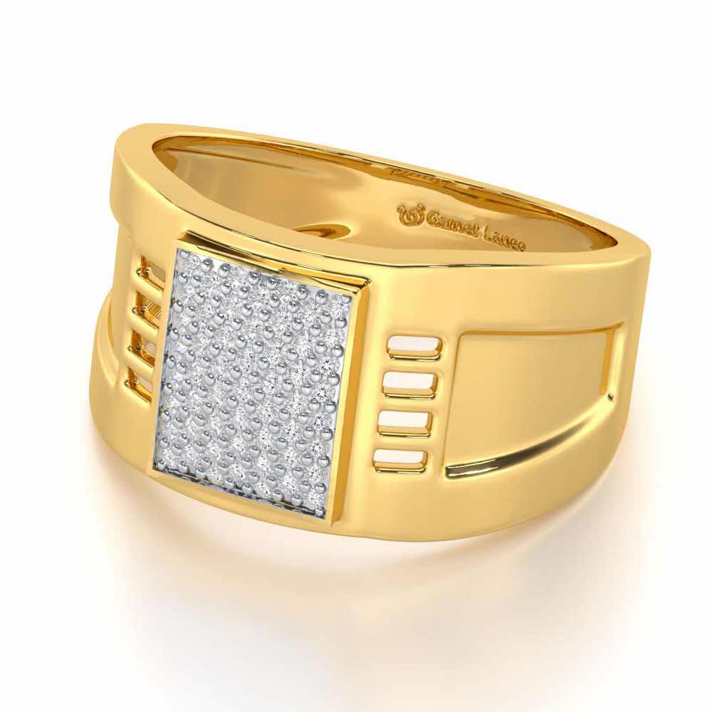 Ashwani Silver Ring For Men - Yellow Gold - Image 2