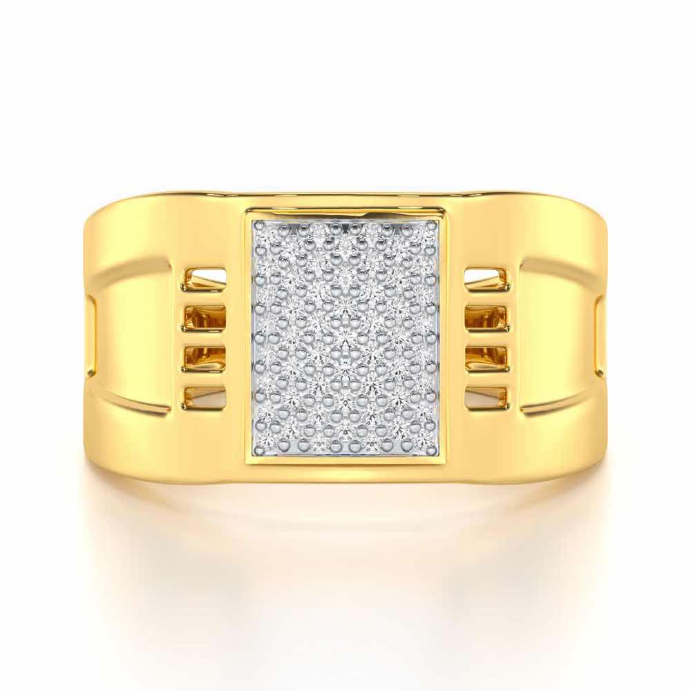 Ashwani Silver Ring For Men - Yellow Gold - Image 4