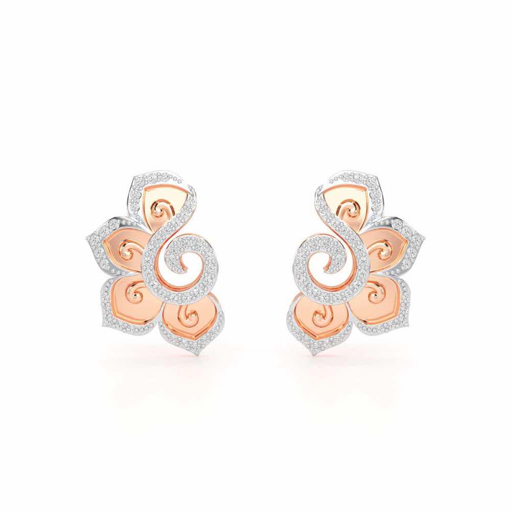Aspiring Glow Silver Earrings - Rose Gold - Image 1