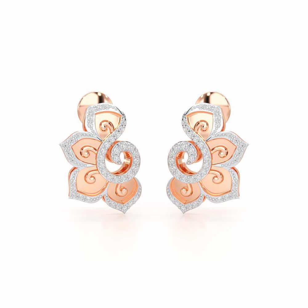 Aspiring Glow Silver Earrings - Rose Gold - Image 2