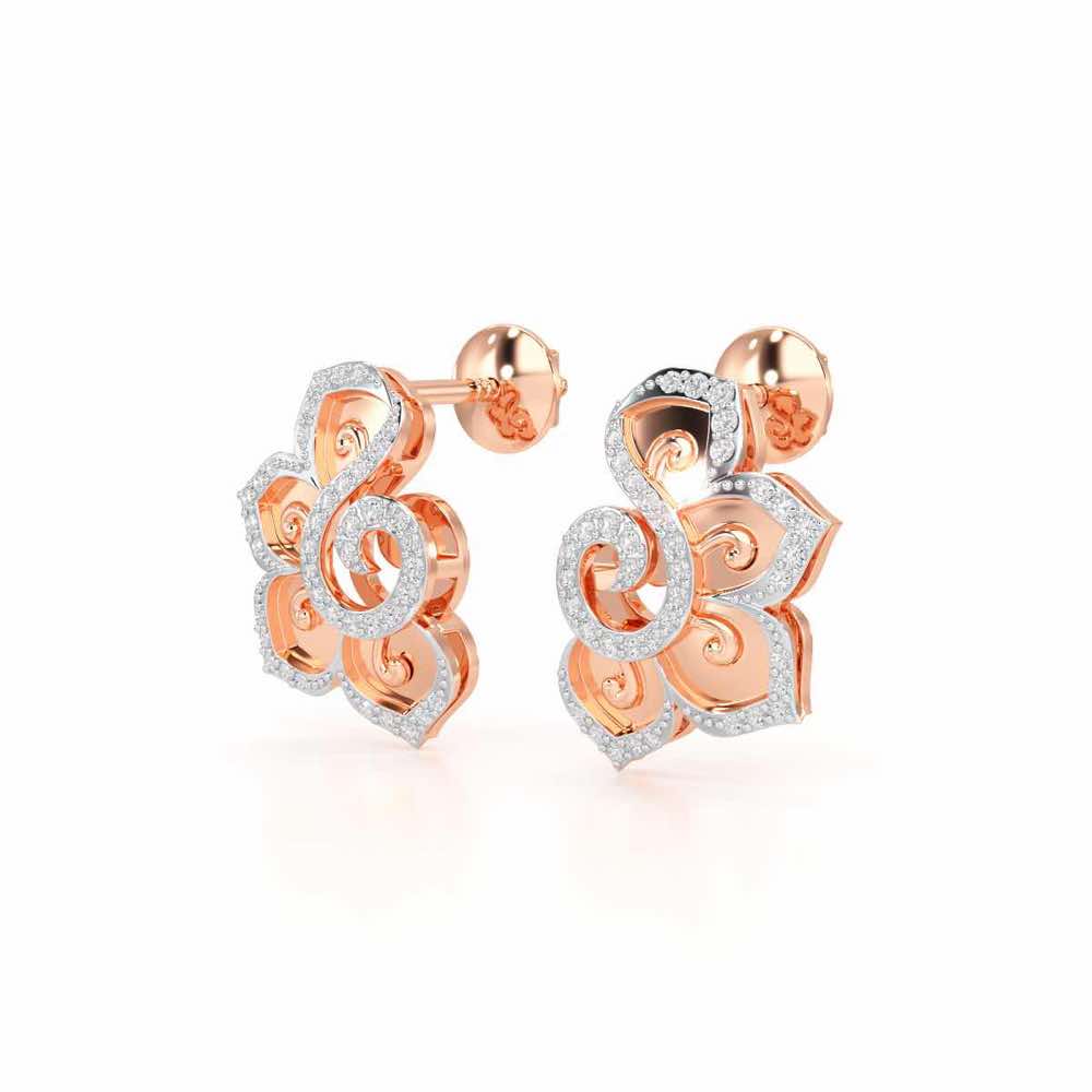 Aspiring Glow Silver Earrings - Rose Gold - Image 3