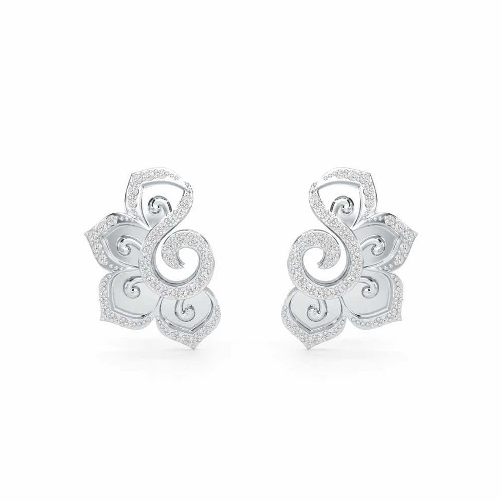 Aspiring Glow Silver Earrings - White Gold - Image 1