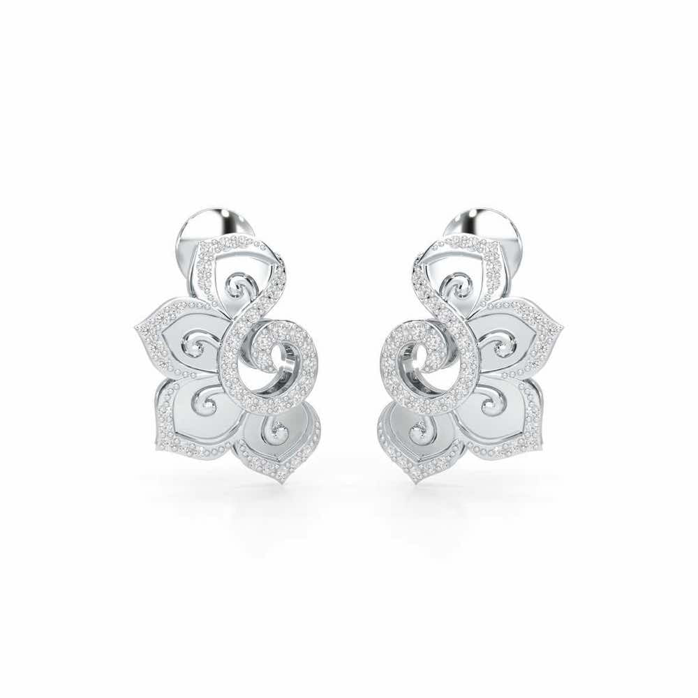 Aspiring Glow Silver Earrings - White Gold - Image 2