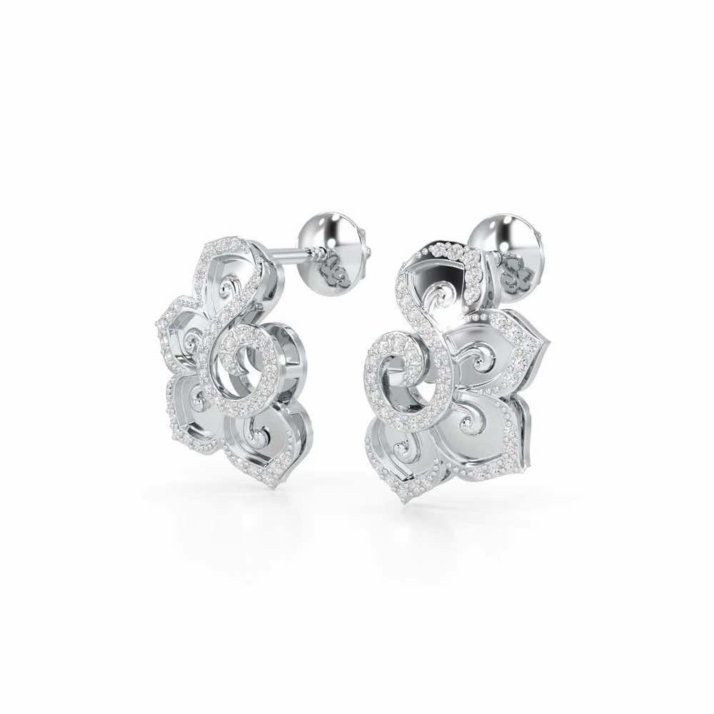 Aspiring Glow Silver Earrings - White Gold - Image 3