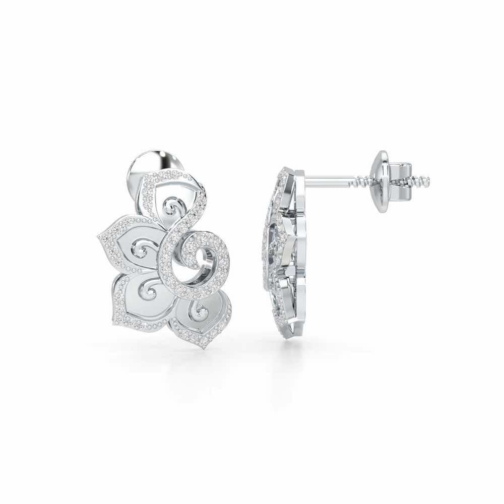 Aspiring Glow Silver Earrings - White Gold - Image 4
