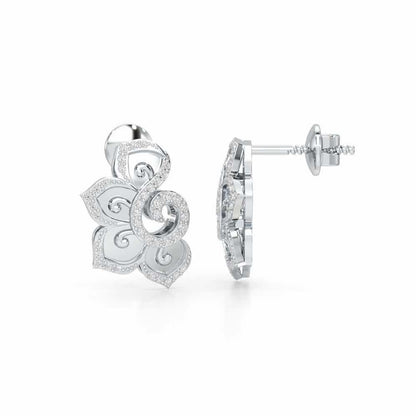 Aspiring Glow Silver Earrings - White Gold - Image 4