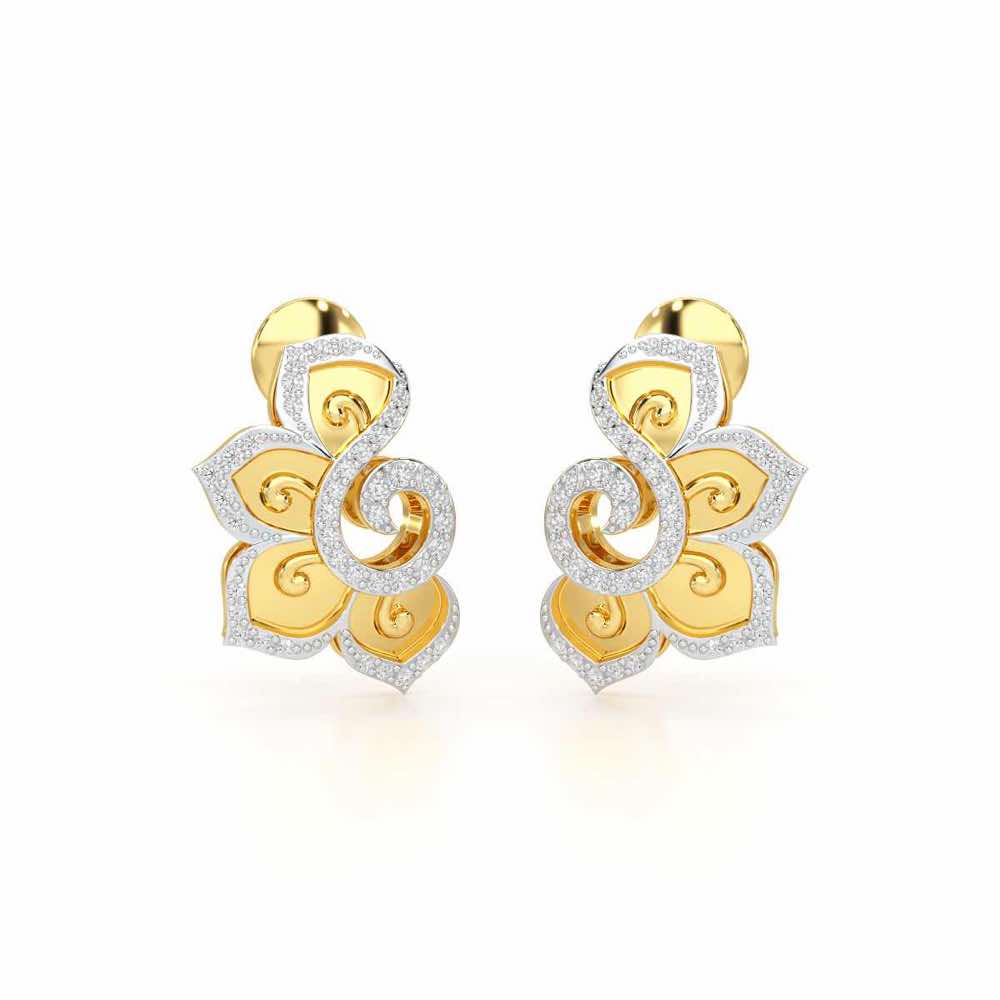 Aspiring Glow Silver Earrings - Yellow Gold - Image 2