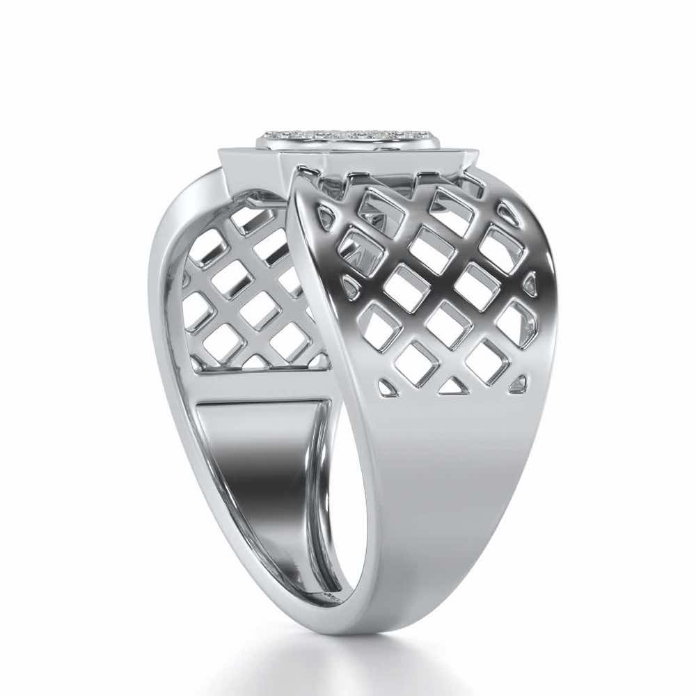 Assemble Silver Ring For Men - White Gold - Image 3