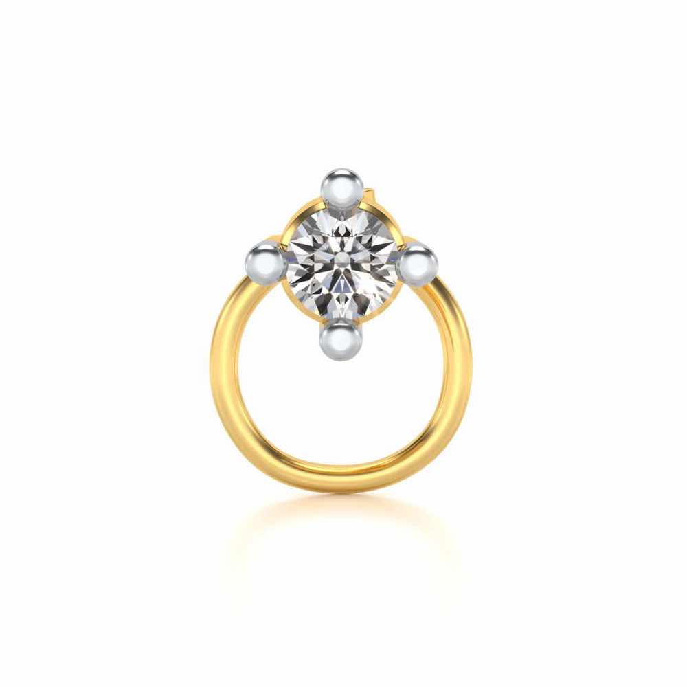 Aster Silver Nosepin - Yellow Gold - Image 2