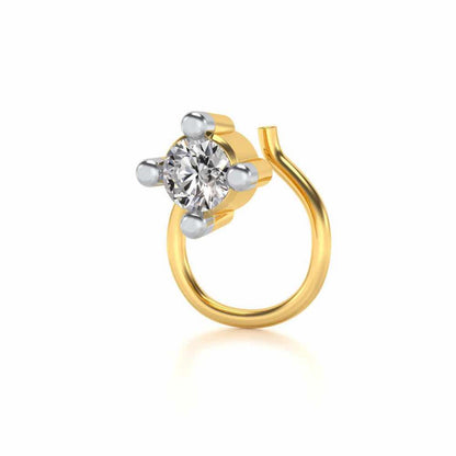 Aster Silver Nosepin - Yellow Gold - Image 3