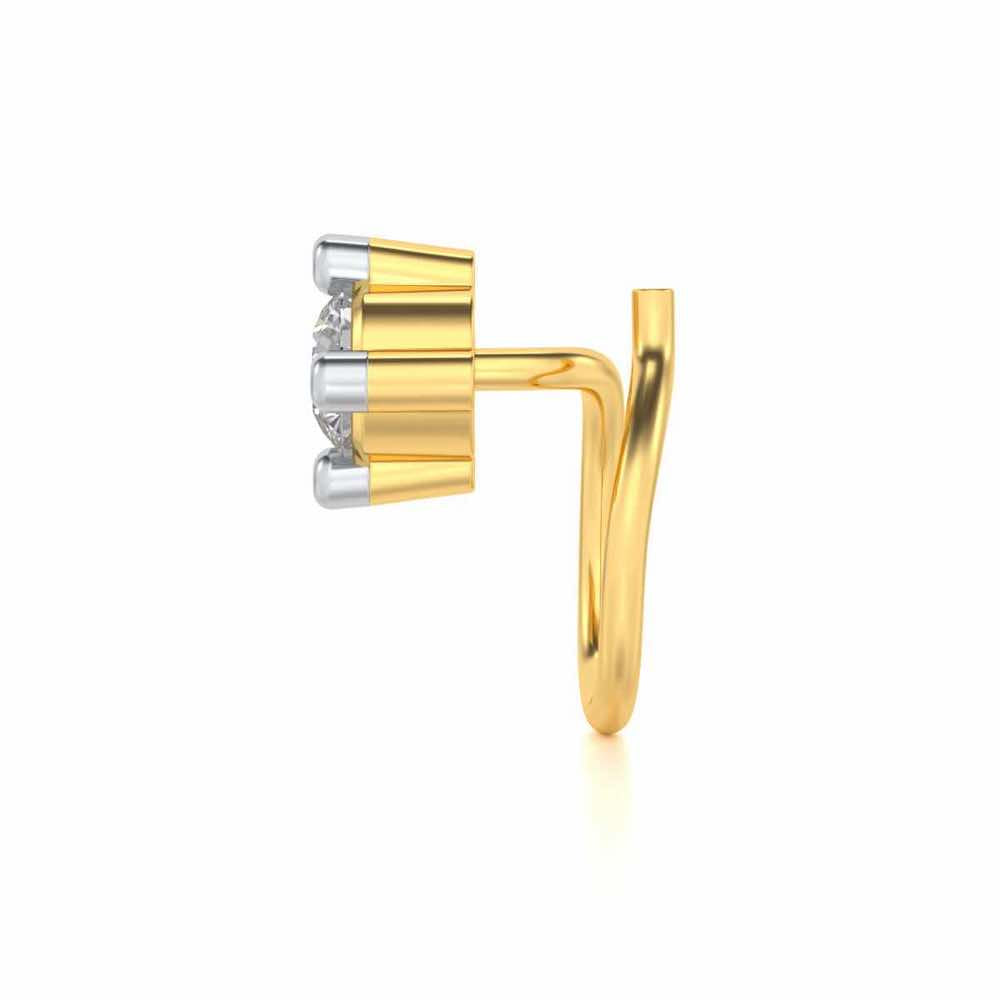 Aster Silver Nosepin - Yellow Gold - Image 4